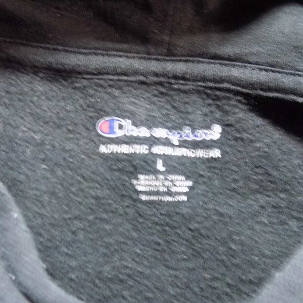Champion Hoodie Boys Large Black Good Mountain Graphic Fleece Pullover